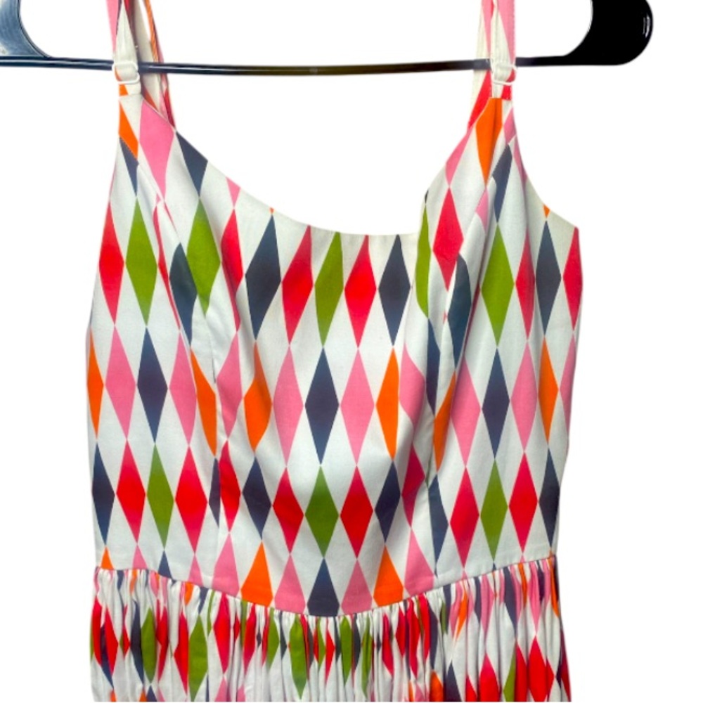 Pinup Couture Harlequin Geometric Patterned Dress - Picture 6 of 14